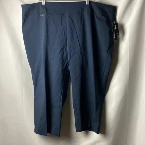 NWT ALFANI WOMEN TUMMY CONTROL CAPRI PANT NAVY BLUE WOMENS PLUS SIZE 28W - Picture 2 of 14